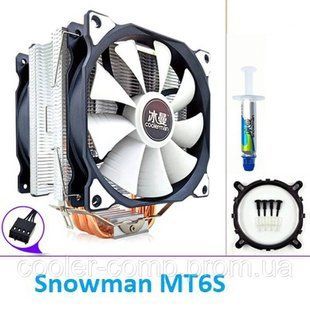 Кулер для охолодження процесора Snowman MT6S два 120 мм. вентилятора TDP~180w 4 фото