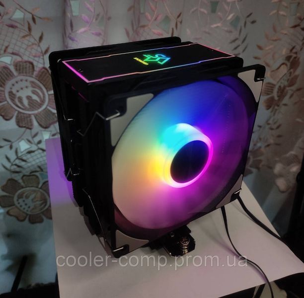 Кулер охолодження процесора Snowman MT5-V3 чорний LED підсвічуванням два 120 мм вентилятора 3 фото