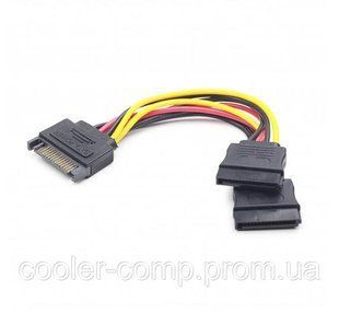 Кабель-розгалужувач живлення SATA 15pin &rarr; 2&times;SATA 15pin для HDD SSD та комплектуючих ПК 216 фото