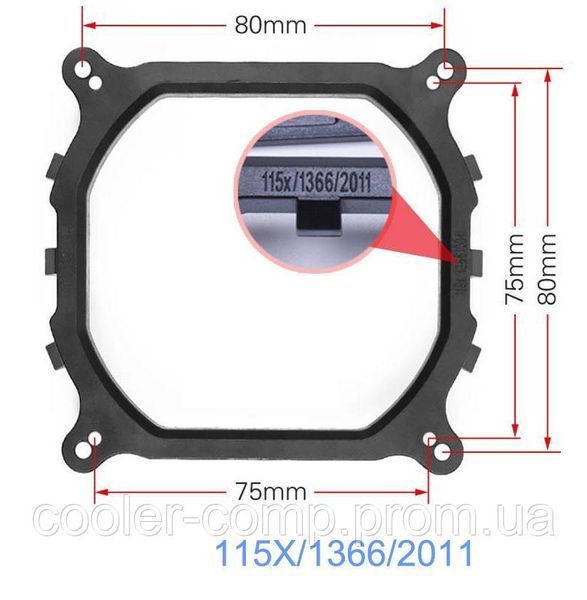 Кріплення для кулера на Socket Intel 2011/2011v3/1150-56/1366/1200 на гвинтах 68 фото