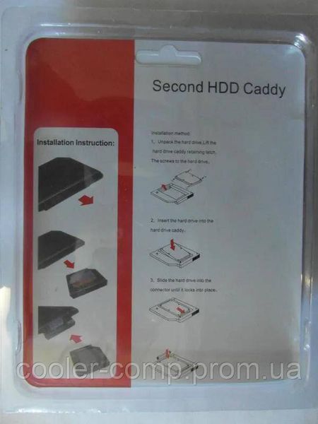 Оптібей карман для ноутбука 9.5 мм. (Second HDD Caddy) 14 фото