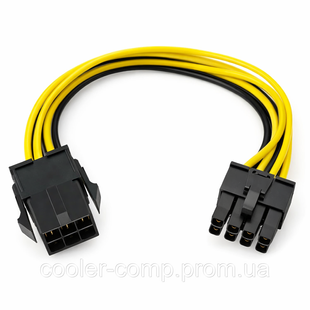 Адаптер живлення для відеокарти PCI-E 6 pin &rarr; 8 pin, кабель підключення GPU 210 фото